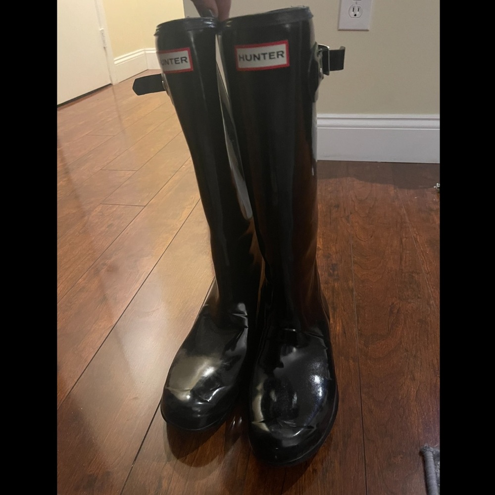 HUNTER - Women’s packable rain boot size 10 black - Picture 1 of 2